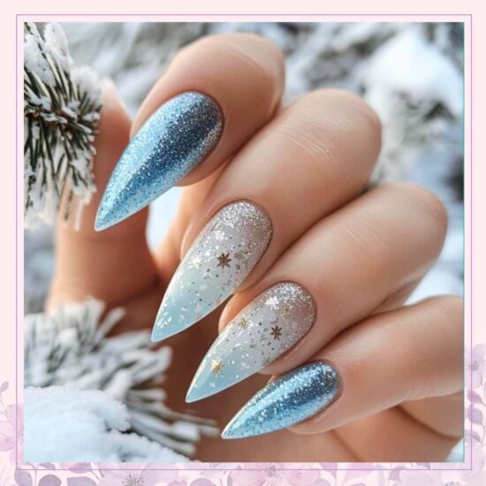 Icy Blue Winter Wonder nail design