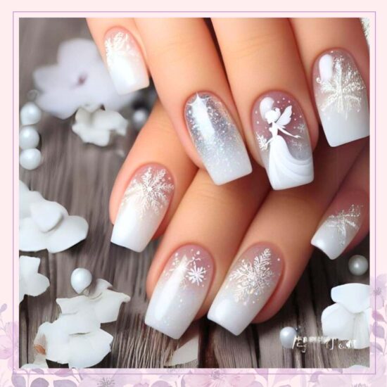 Magical Winter Fairy Dreams nail art design