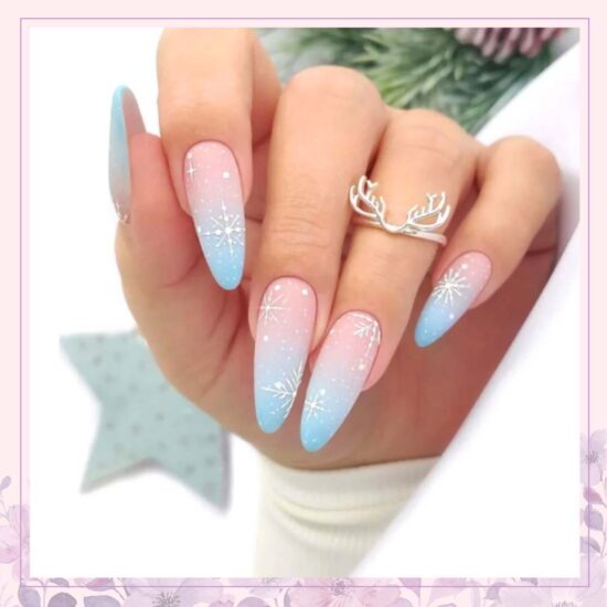 Pastel Winter Dreams nail art design